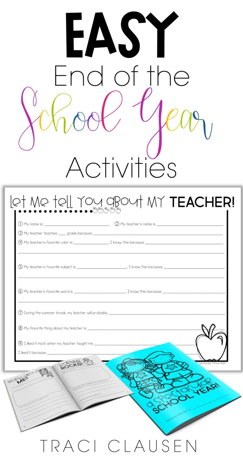 End of the School Year Activity - Memory Book - Engaging Teaching