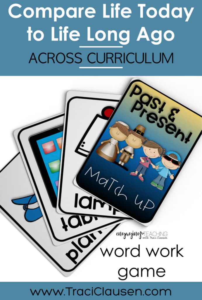 past and present word work cards