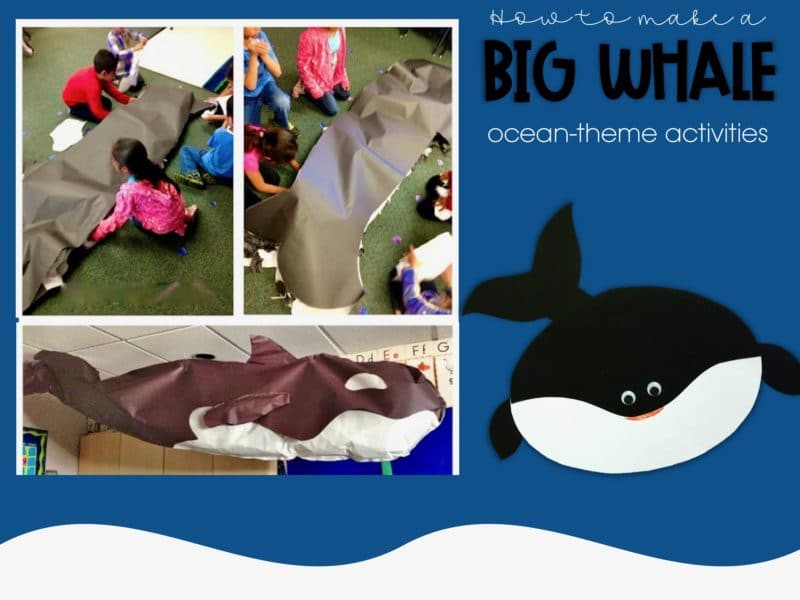 Kids making a paper orca