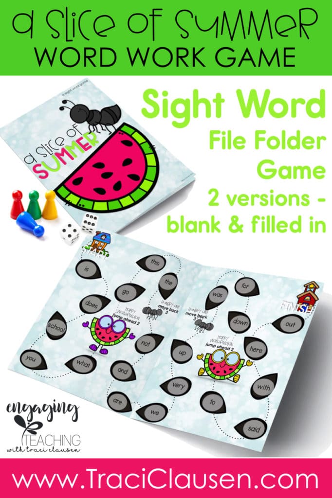 A Slice of Summer Sight Word Game
