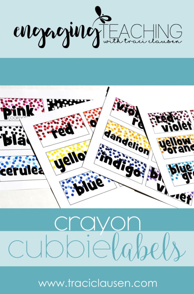 Crayon Cubbie Labels