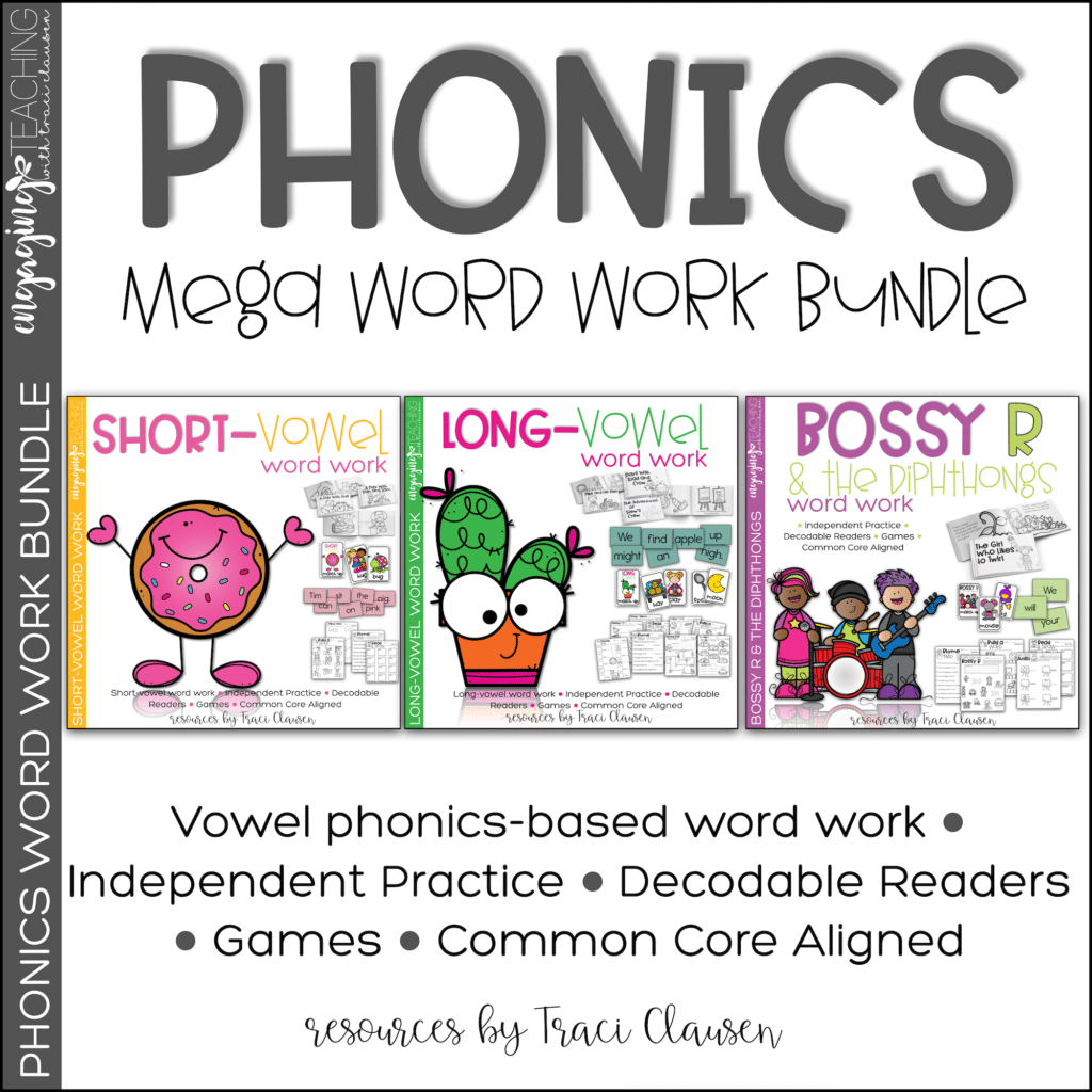 Phonics Mega Word Work Bundle Cover