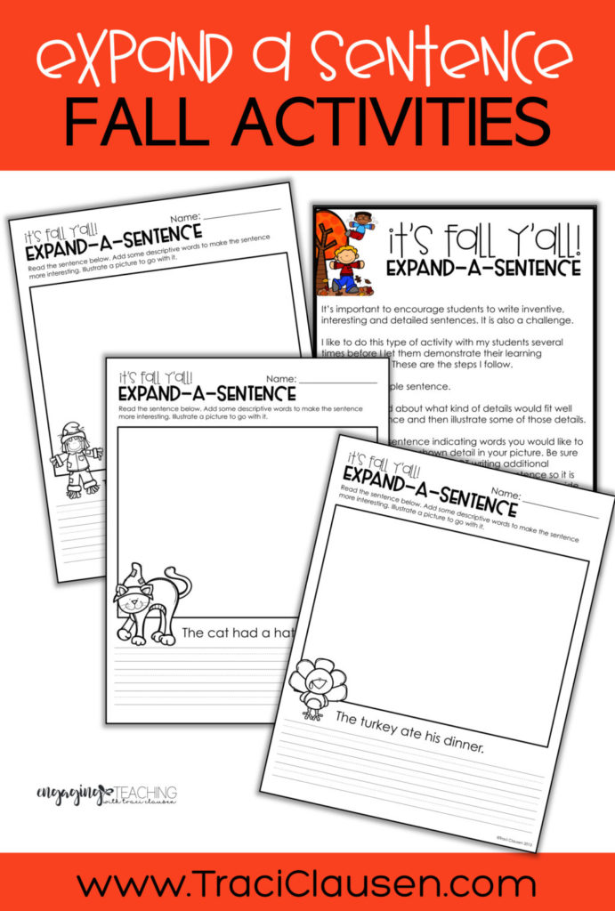 expand a sentence sheets