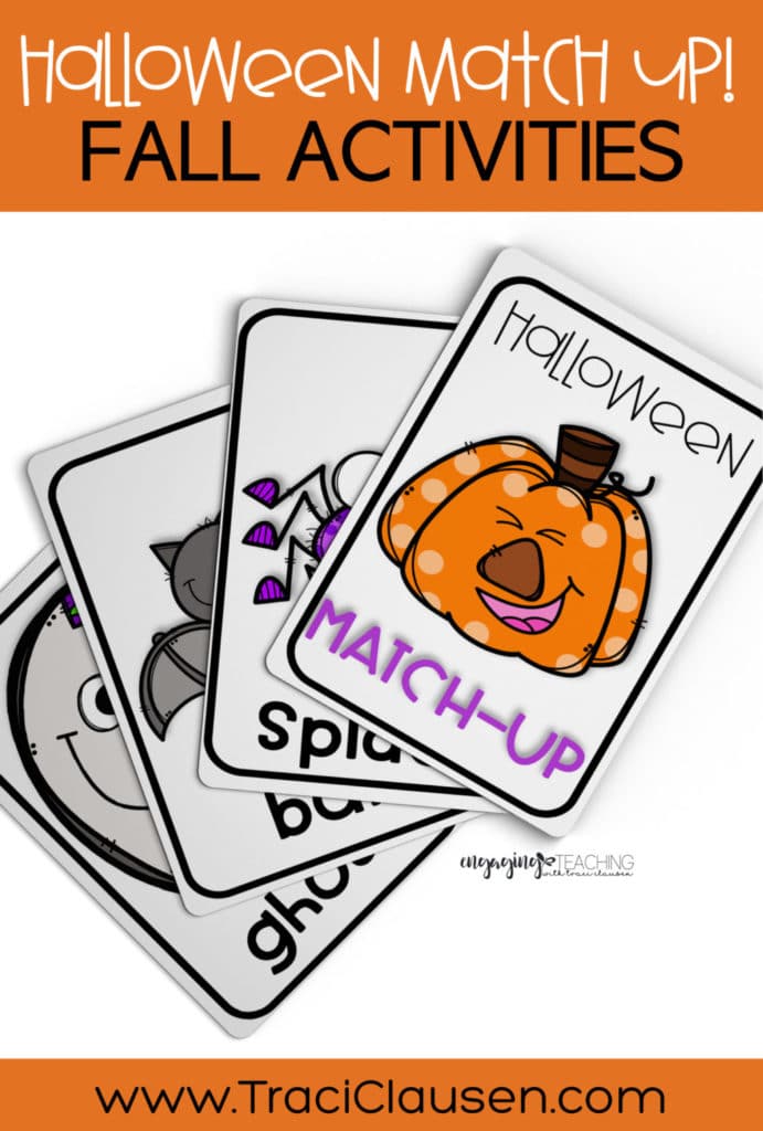 halloween match up game cards
