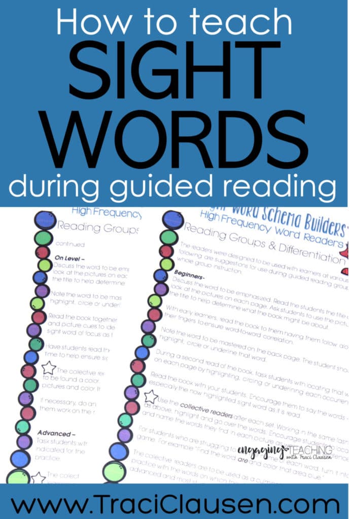 Sight Word Hero guided reading sheets