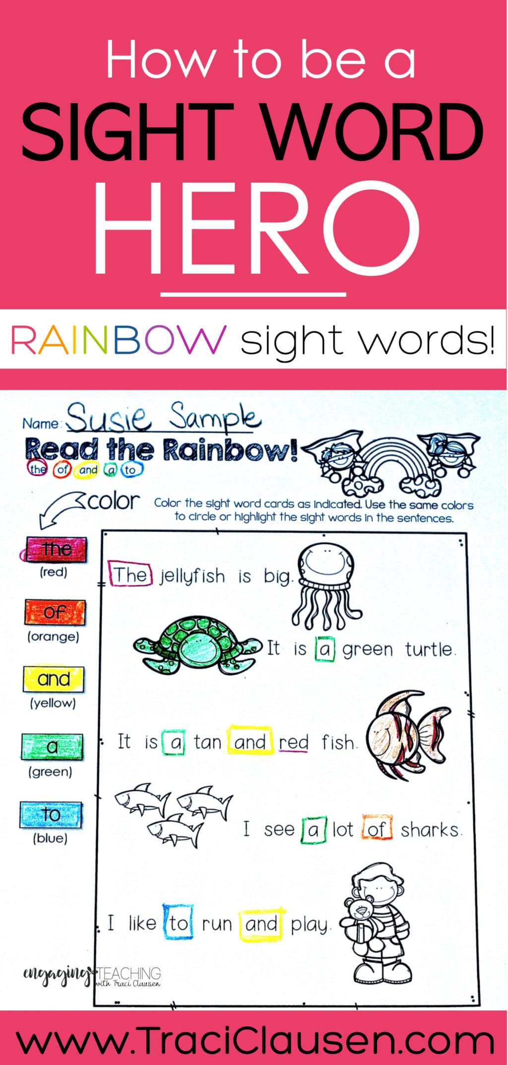 Sight Word Hero Sheets