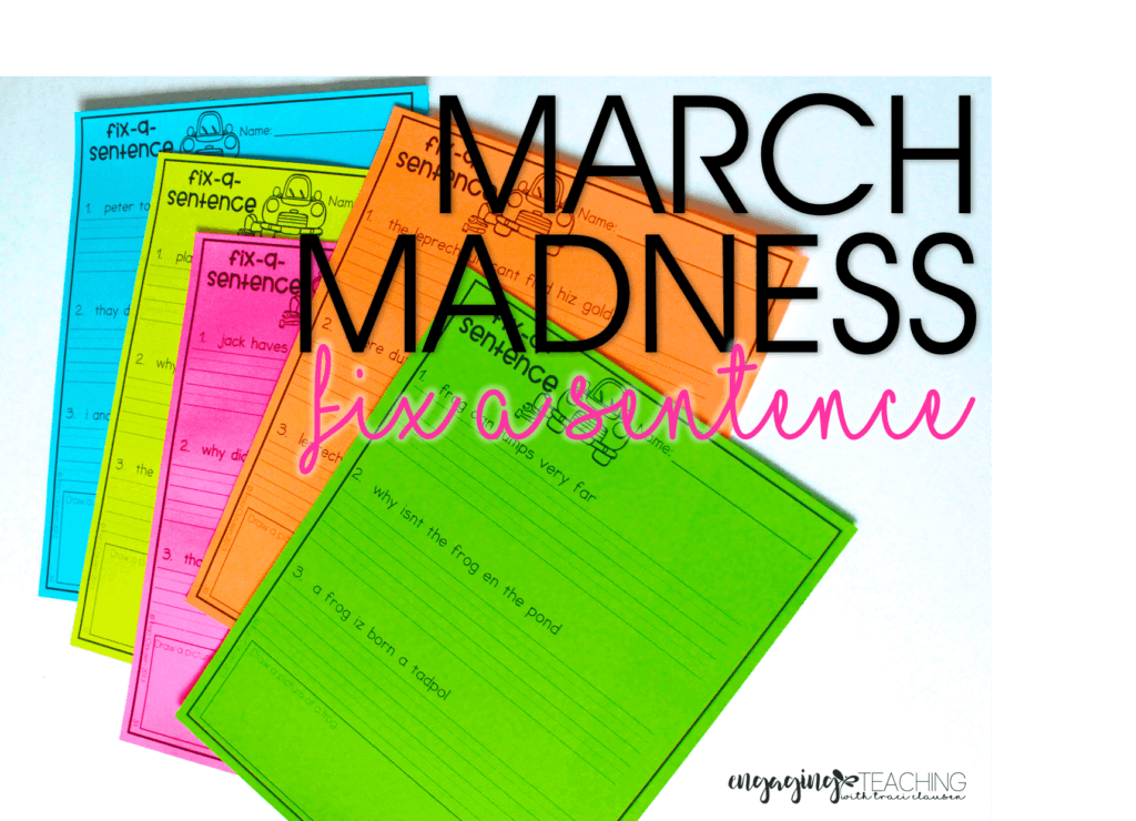 March Madness Fix-A-Sentence- March Resource Round Up - Traci Clausen