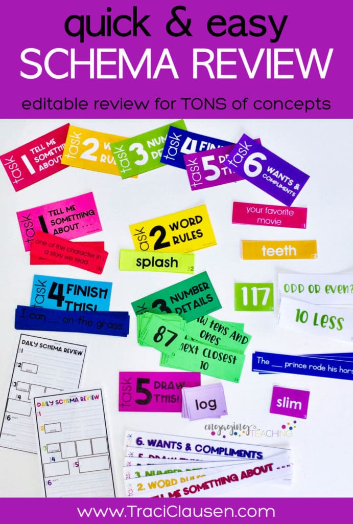 Schema Review Cards in color and BW