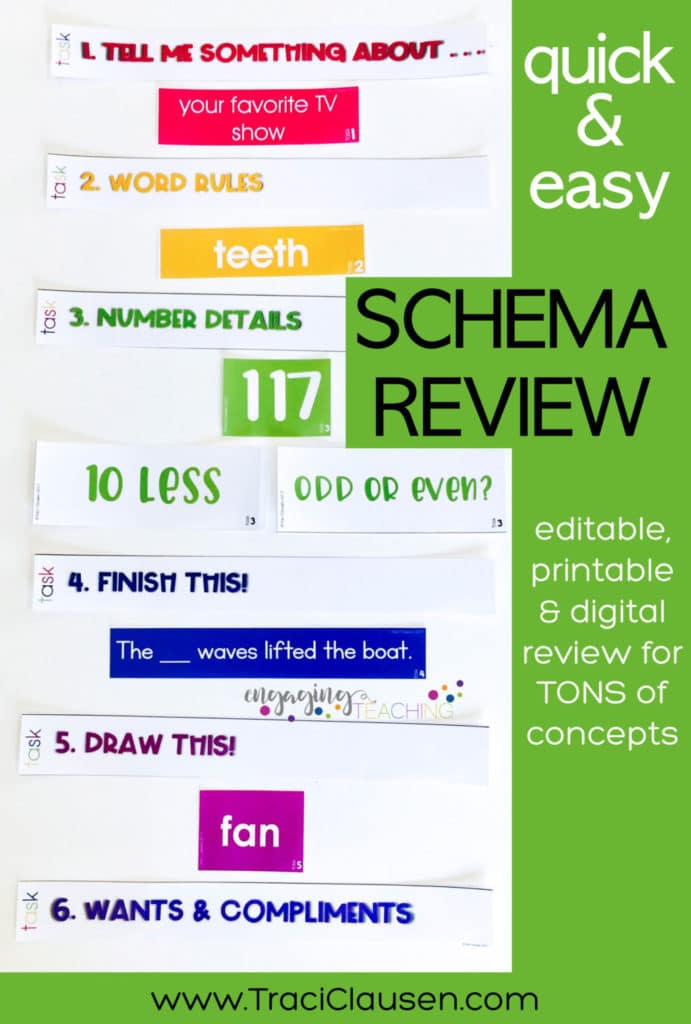 Schema Review Color Words Cards