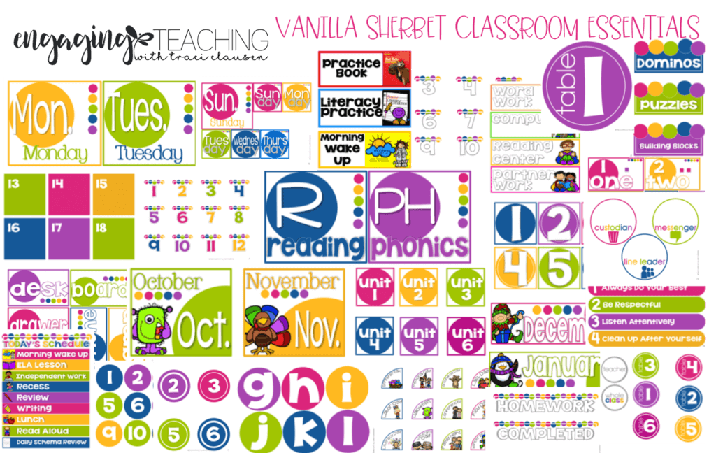 classroom essentials vanilla sherbet
