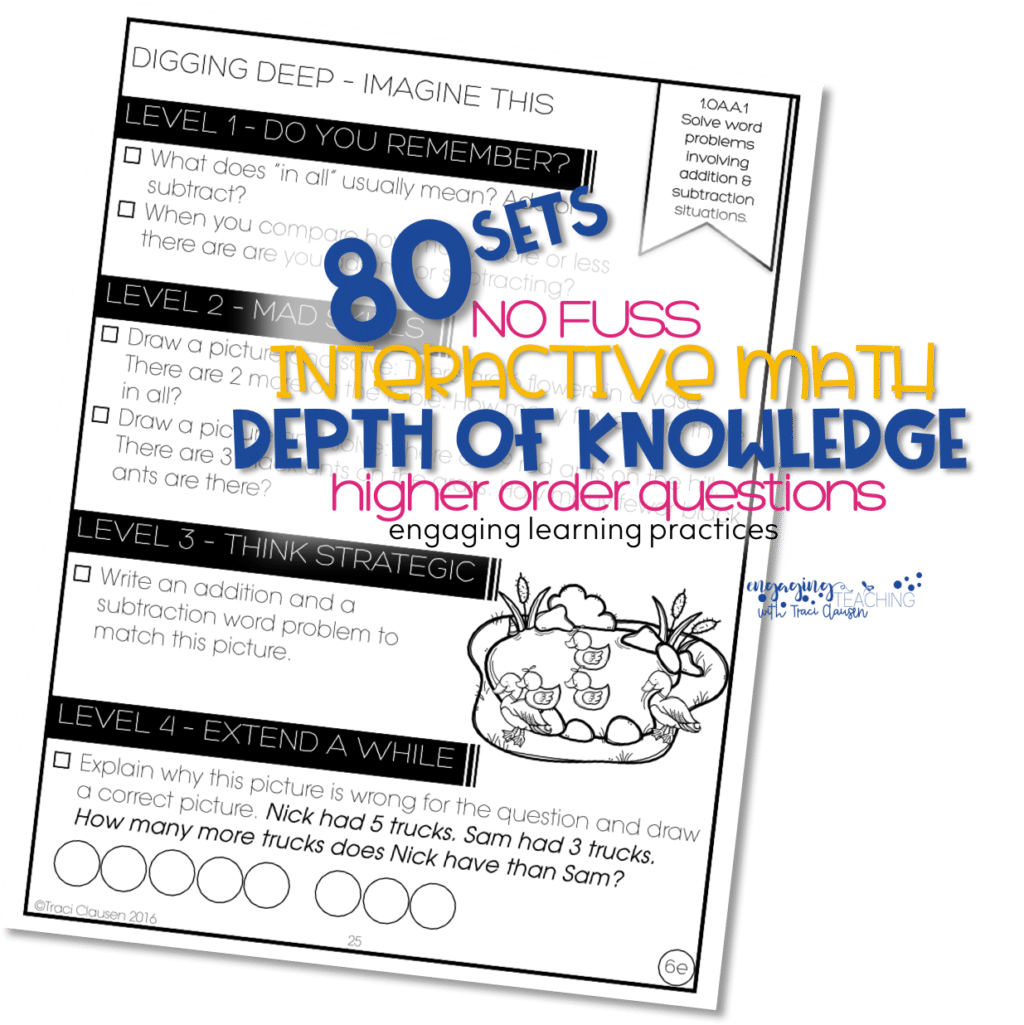 No Fuss Math DOK questions