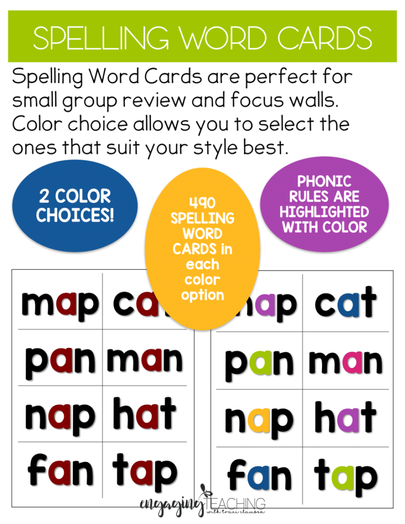 Spelling/Phonics cards - 490 words!!!
