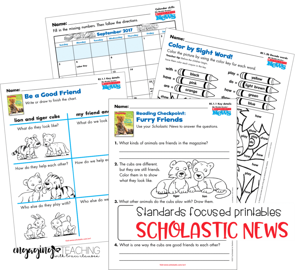 Standards Focused Printables with Scholastic News. Engaging and Rich Social Studies and Science Content - TraciClausen.com