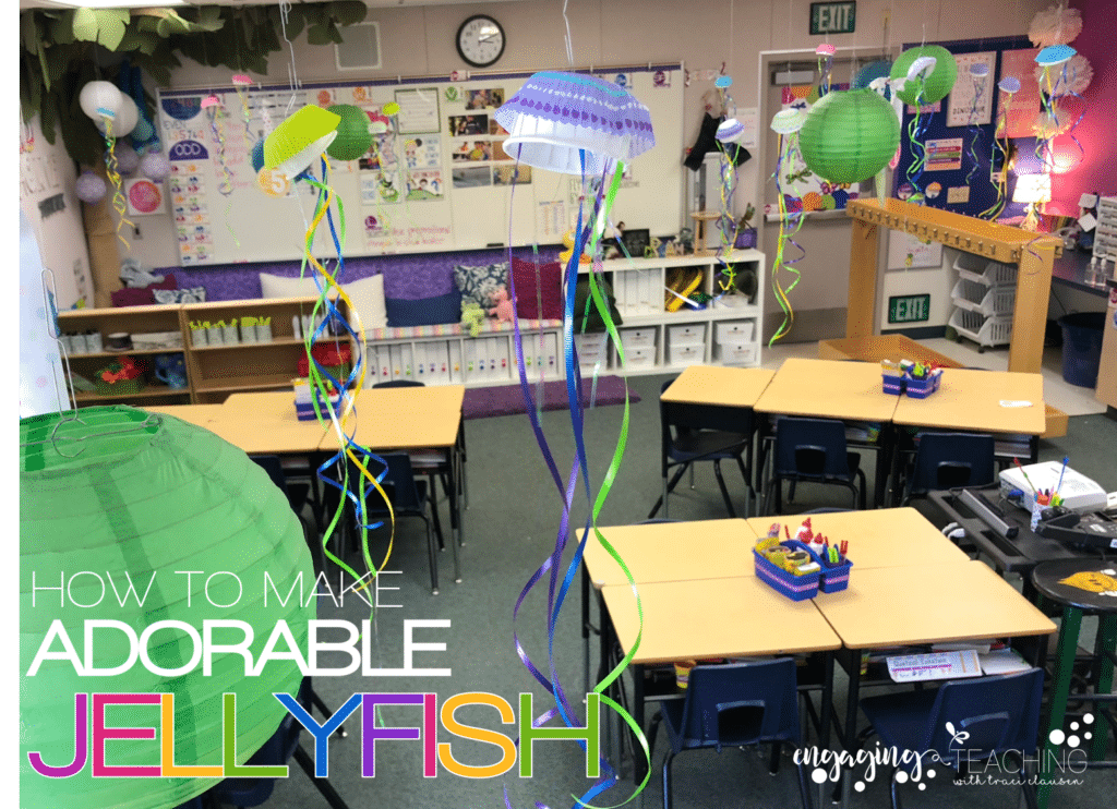 Jellyfish hanging in classroom