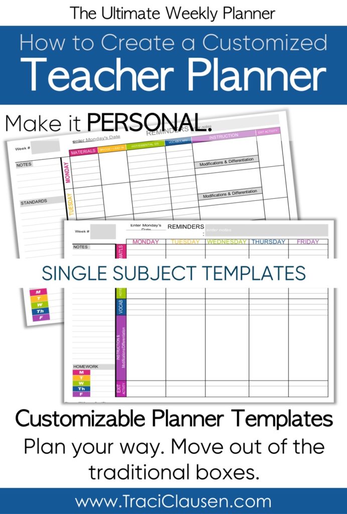 Single Subject Teacher Planner