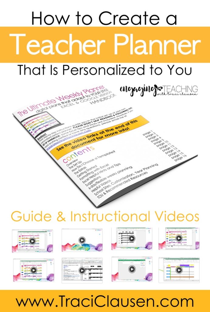 Guide and videos for the ultimate weekly teacher planner