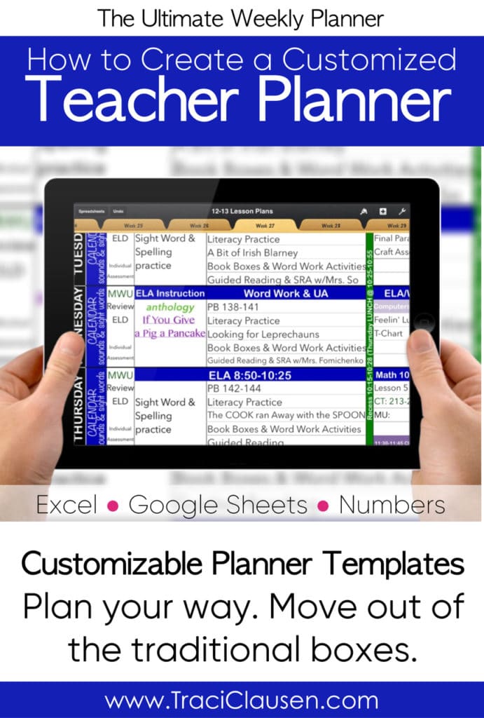 teacher planner on tablet