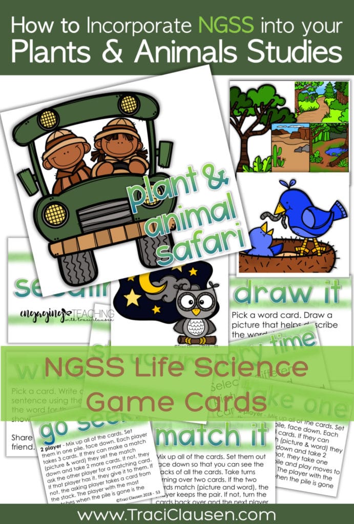 1st Grade Life Science NGSS Game Cards