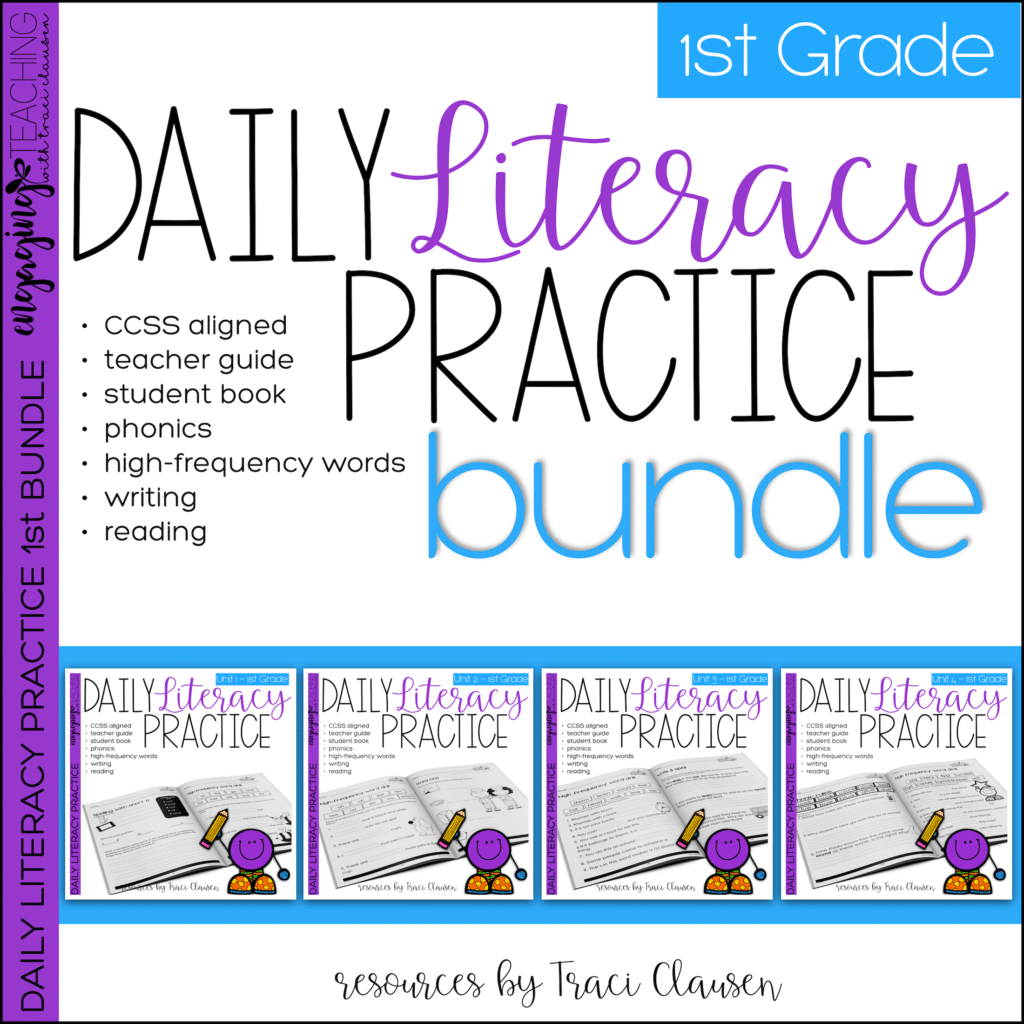 Daily Literacy Practice first grade resource cover