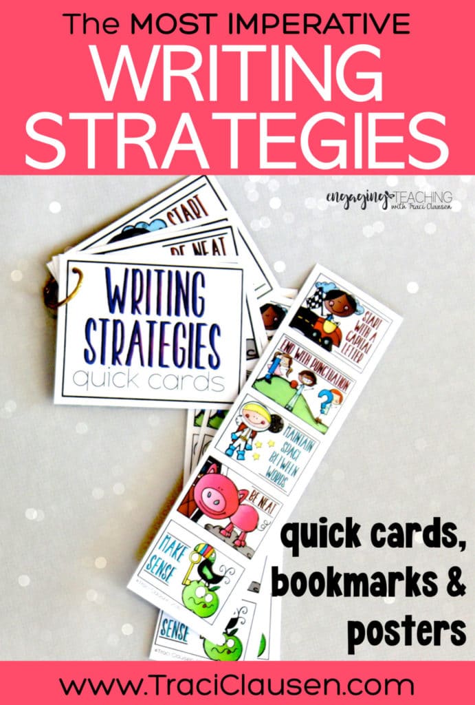 Writing Strategies bookmarks and quick cards