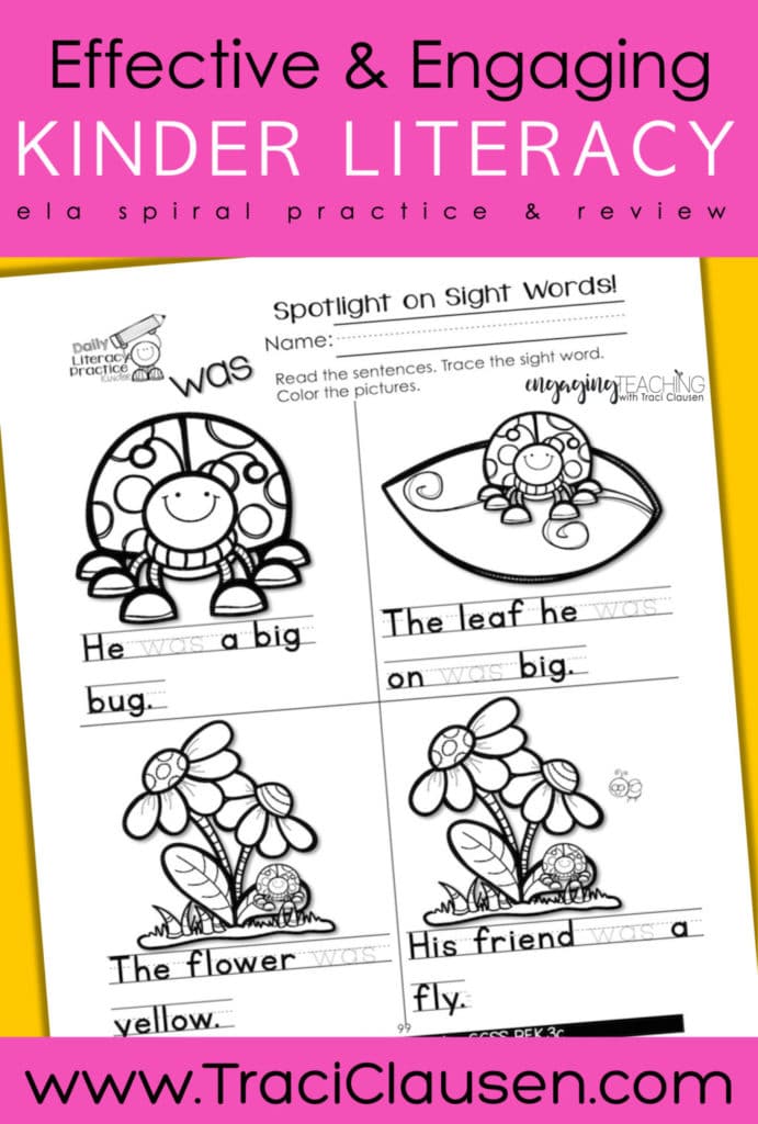 Daily Literacy Practice Sight Words Activity