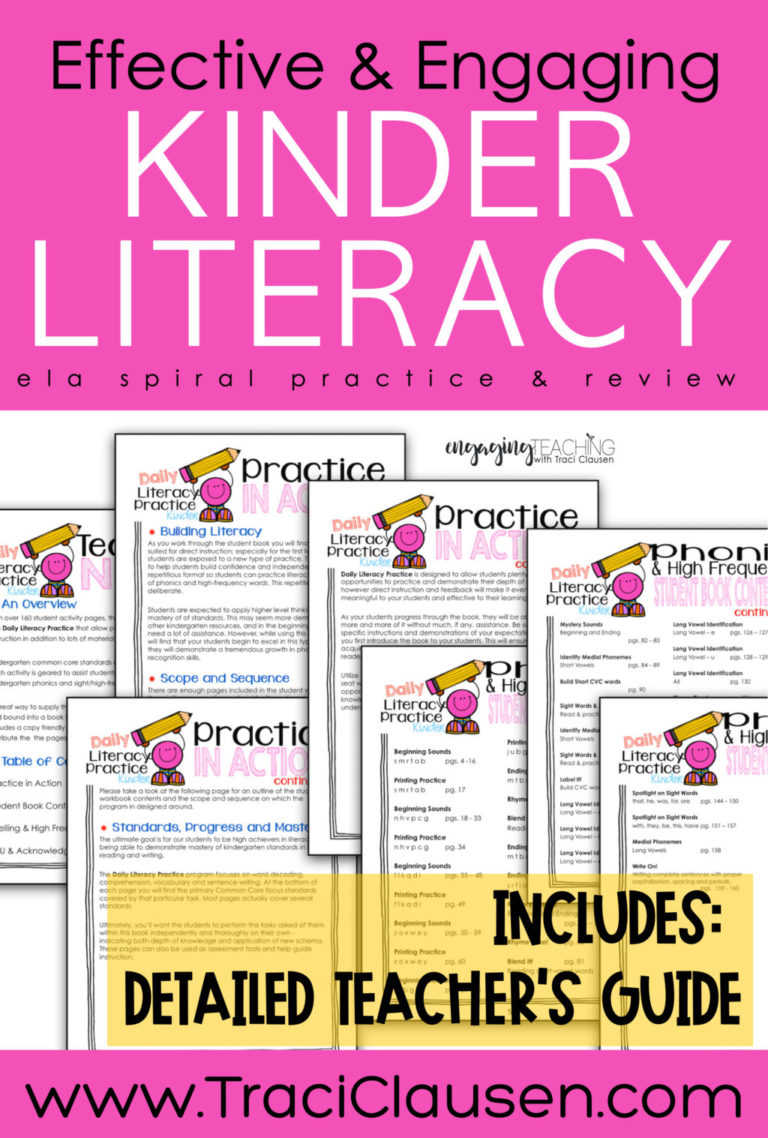 comprehensive literacy resource for kindergarten teachers