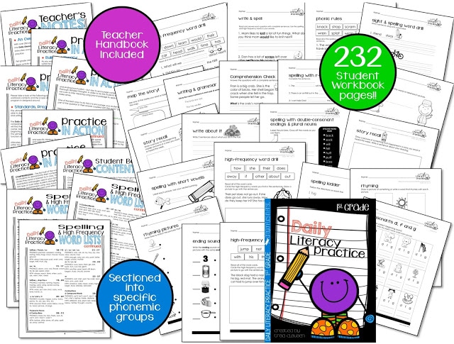 samples of pages from Daily Literacy Practice
